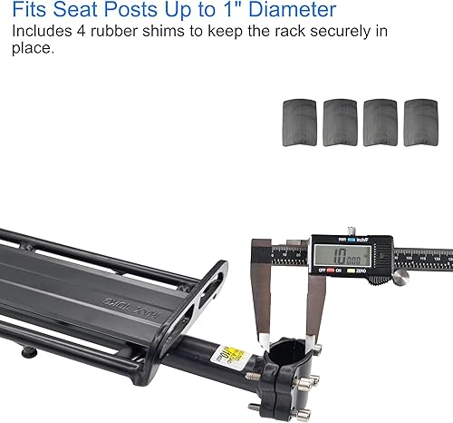 Miniatura 2 de Lumintrail Portaequipajes de bicicleta con capacidad de peso de 20 libras para bolsas de maletero y asa de liberación rápida