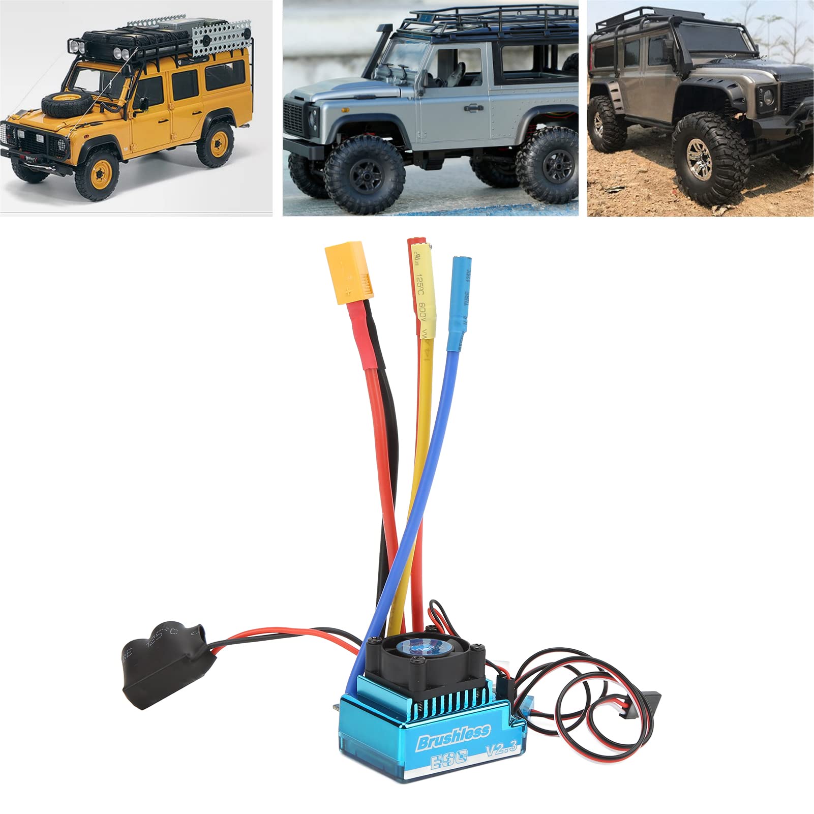 120A RC Brushless ESC 1/10, 120A Brushless ESC One-Click-Einstellungen Verschleißfest Leicht Wasserdicht Staubdicht für 1/10 1/8 RC Car