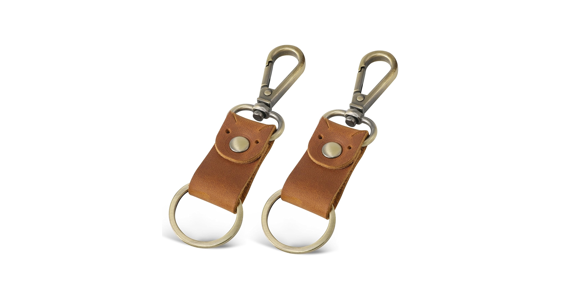 Jack&Chris Genuine Leather Keychain, Small Keychain for Man