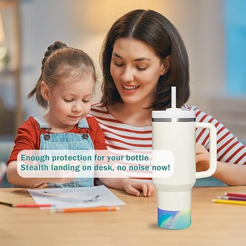 Vista 55 de WK IEASON 2 Pcs Tumbler Bottom Protector Boot for Stanley Quencher Adventure 40oz & Stanley IceFlow 20oz 30oz, Stealth Landing-2.83inch Bottom