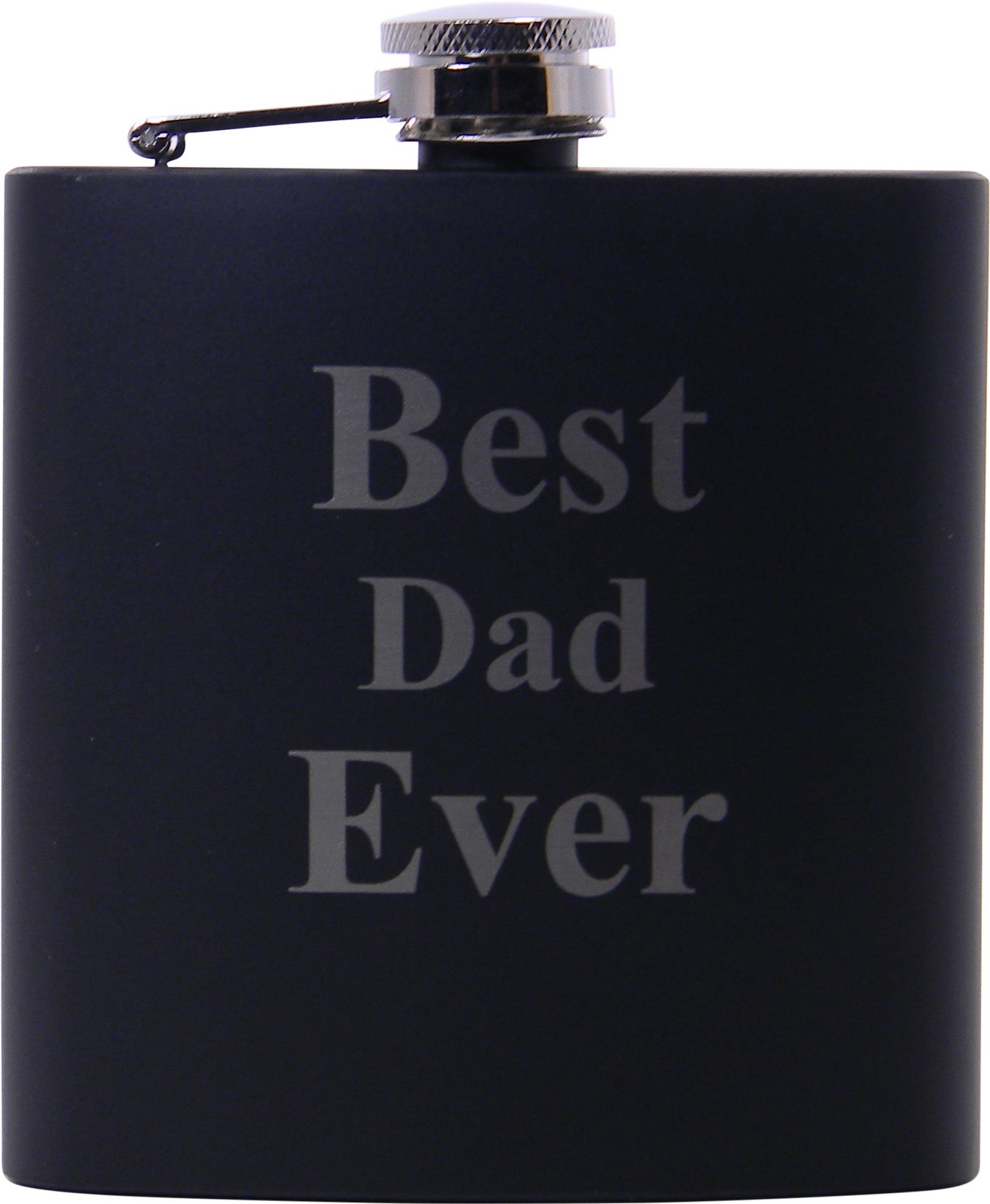Best Dad Ever 6oz Black Flask - Great Gift for Father's Day, Birthday, or Christmas Gift for Dad, Grandpa, Grandfather, Papa, Husband