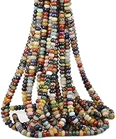 Vista 61 de ICAI Cuentas 4x6mm Naturales Redondas – Cuentas Espaciadoras de Gemas Sueltas para Hacer Joyería DIY (Lapislázuli)