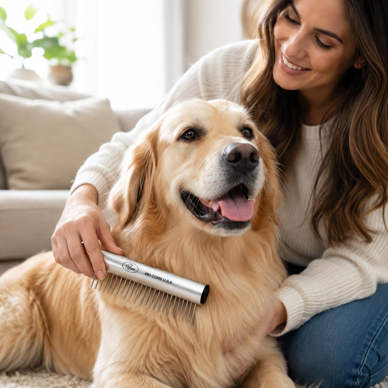 Resco ergonómico Perro, Caballo, Gato, Pet Grooming Peine