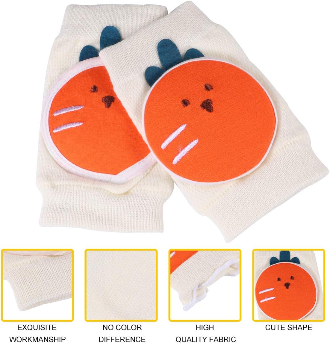 ARTIBETTER Baby Knee Pads Breathable Crawling Knee Safety Protector Cover Leg Warmers for Toddler Infant Girl Boy (Peach)