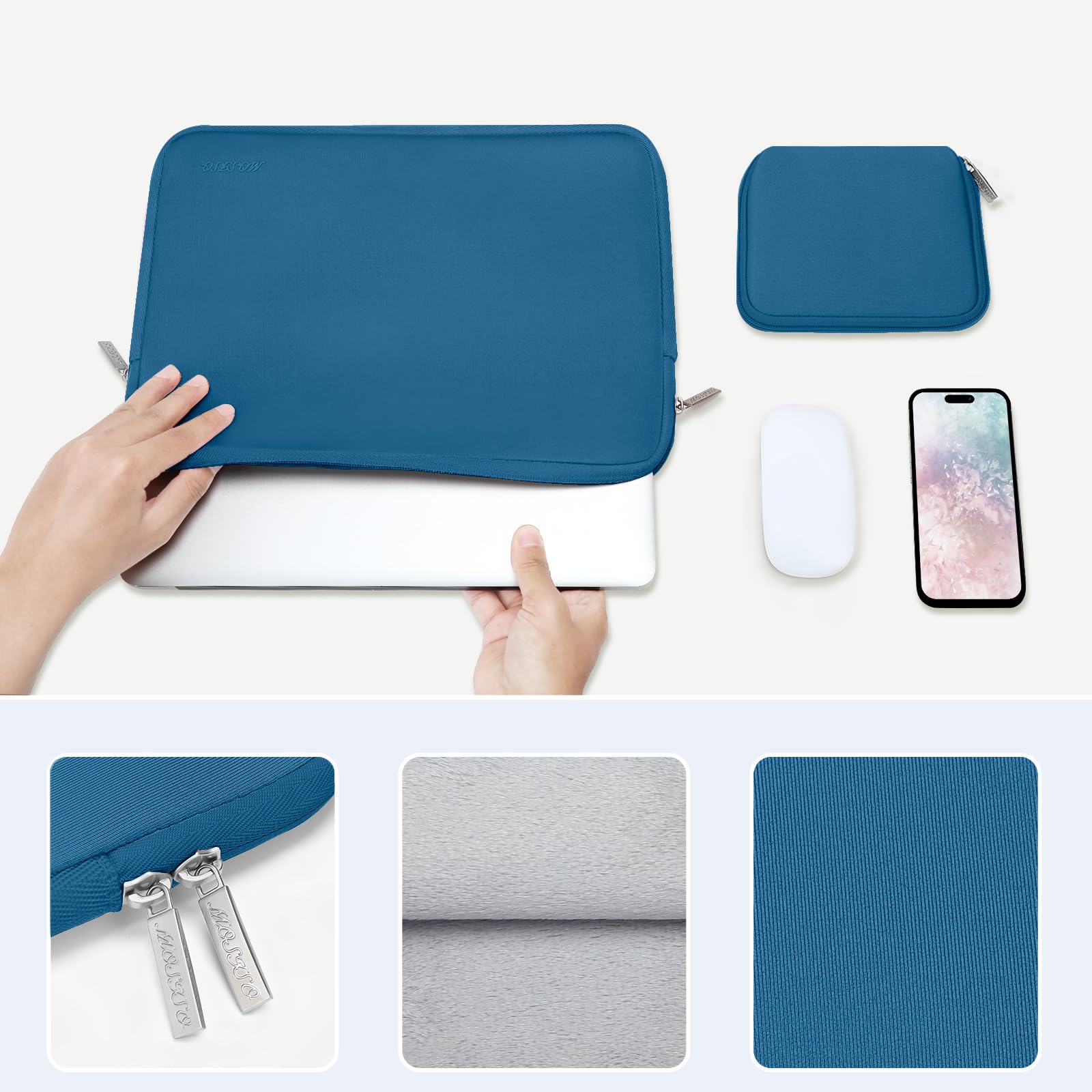 Housse Pour PC Portable 13 Pouces - Sac Éponge Protecteur Antichoc, Antidérapant Et Léger Avec Fermeture Éclair