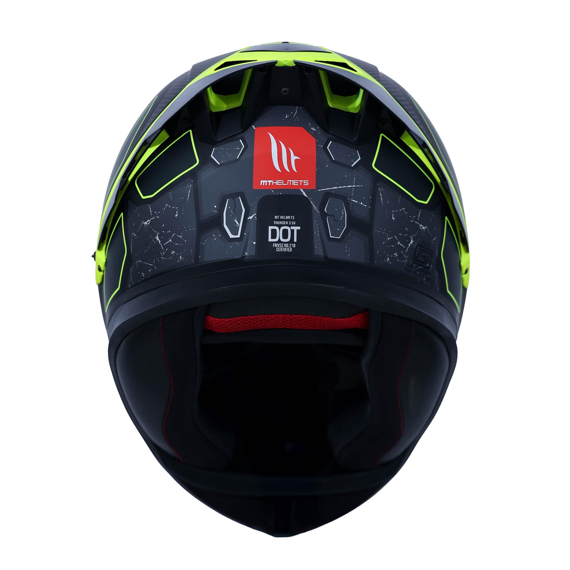 MT Thunder 3 SV T-X Matte Full Face Helmet – Sharp 4-Star Rated, DOT & ISI Certified, Dual Visor, Wind Tunnel Tested, Lightweight Shell (Black Neon, M) Car & Motorbike