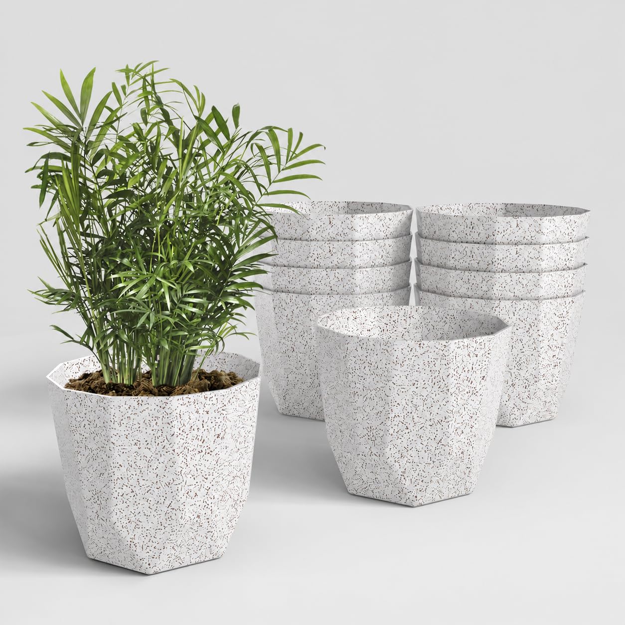 YUCCABE ITALIA SHERA Hexa Planters - Marble White -21 YUCCABE ITALIA SHERA Hexa Planters - Marble White -21