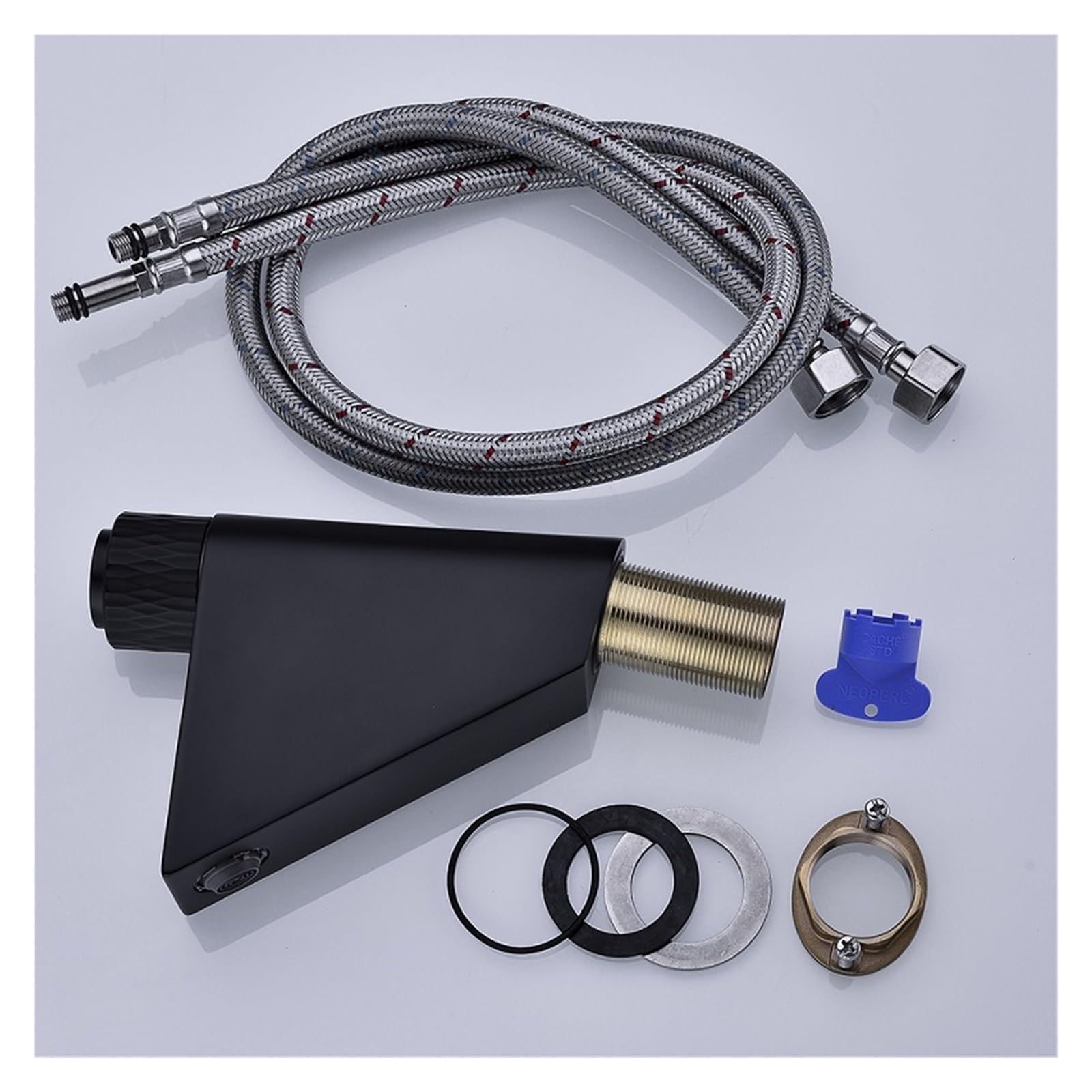 Robinet de lavabo Robinet de lavabo Tout en cuivre Eau Chaude et Froide Affichage LED Thermostat à mémoire évier de Salle de Bain Robinet Noir (Color : Black)