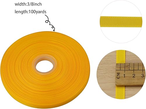 Miniatura 5 de Jesep - Cinta de grogrén sólida de 100 yardas, paquete de envoltura de regalo, cinta para manualidades, cinta para el cabello, accesorios surtidos