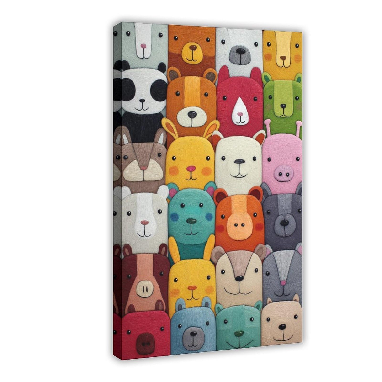 MRYCQ Cute Animal Poster Canvas Poster for Dorm Room Decor Gift