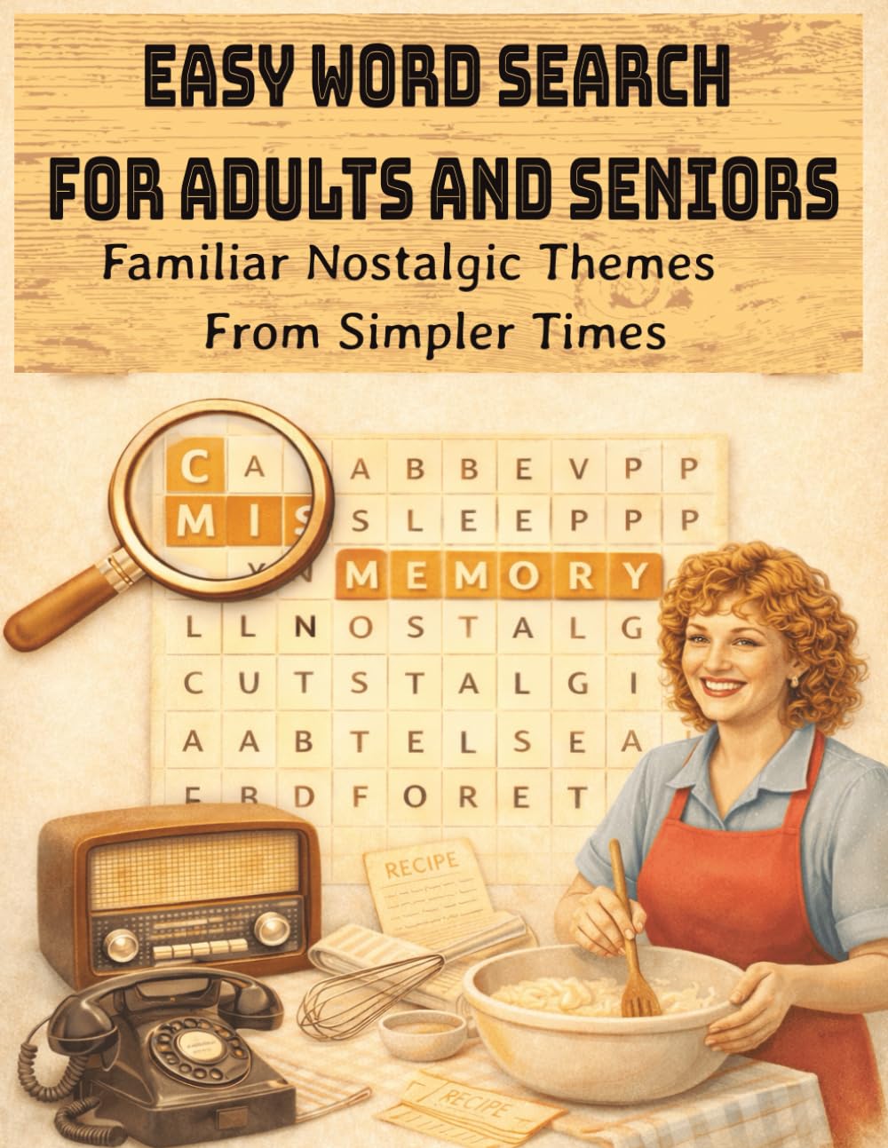 EASY WORD SEARCH FOR ADULTS AND SENIORS,Familiar Nostalgic Themes From Simpler Times.: 120 Word Puzzles with 1,200 Words for Sparking Memories and ... the Golden Years. (Easy Word Search Series)