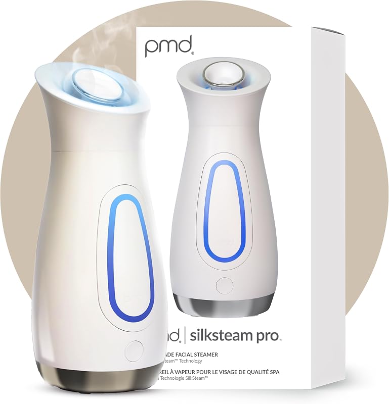 PMD SilkSteam Pro - Spa-Grade Facial Steamer with SilkSteam Technology - Rapid Start-Up - Adjustable, Directional Nozzle - Essential Oil Filters - Dewy, Hydrated Glow