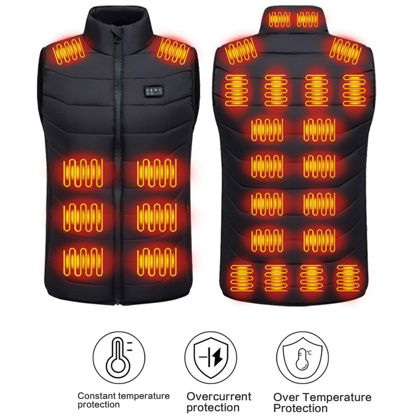 Chaleco Calentado Con Alimentación USB Con 4 Zonas De Control 28 Áreas Calor Poliéster Abrigo Invierno Para Actividades Aire Libre Calefactor Transpirable