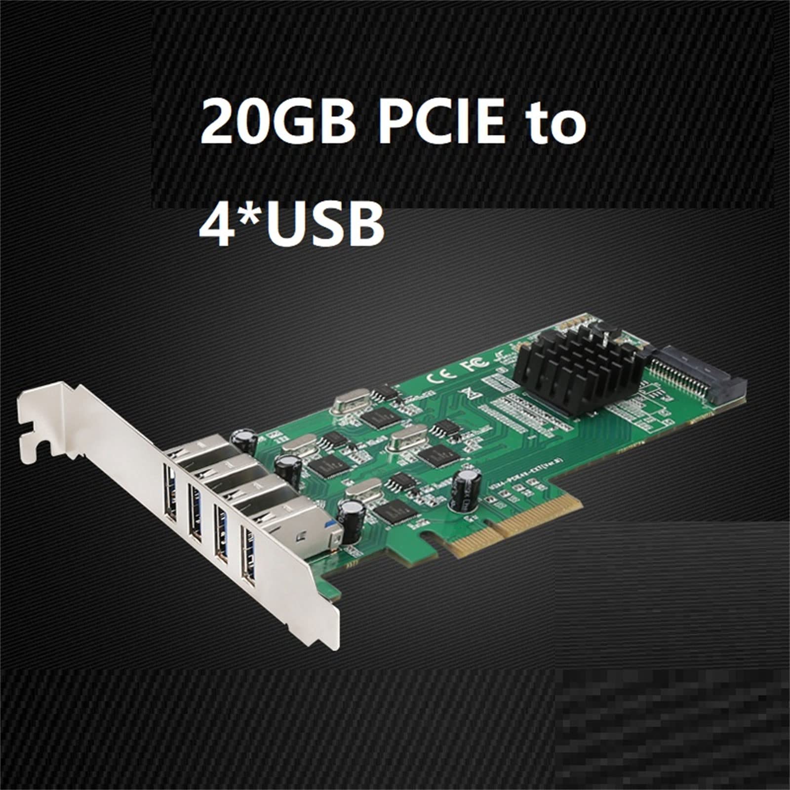 Carte d'extension PCIE 20 Gbit/s 4 ports USB vers PCI-Express Controller Adaptateur convertisseur avec port 15 broches