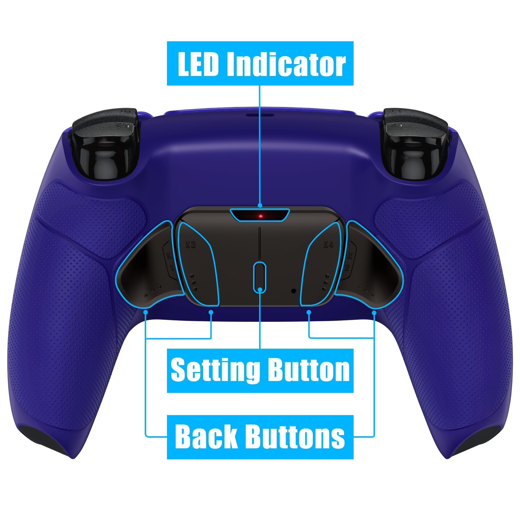 eXtremeRate Real Metal Buttons (RMB) Programable RISE4 Remap Kit para ps5 Modelo BDM-030/040/050 Actualización Board & Carcasa Trasera & 4 Palancas Botones Traseros para ps5 Control