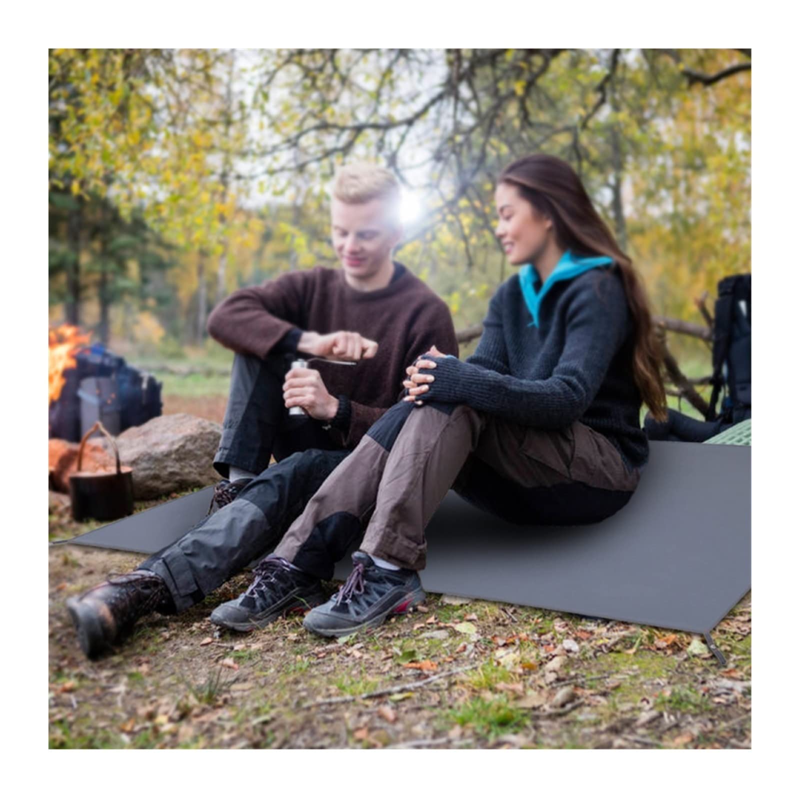 SEALFO Wasserdichte Camping Tarp Dicker Picknick Matte Durable Strand Pad Multifunktions Zelt Fußabdruck Sonne Markise Bodenplane für Wandern (Color : /, Size : M) Sonstiges