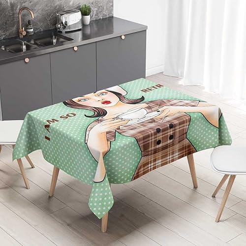 Mantel retro vintage Redondo para Mesa De 4 Sillas, impermeable, a prueba de polvo, 54 x 54 pulgadas Mantel retro vintage Redondo para Mesa De 4 Sillas, impermeable, a prueba de polvo, 54 x 54 pulgadas