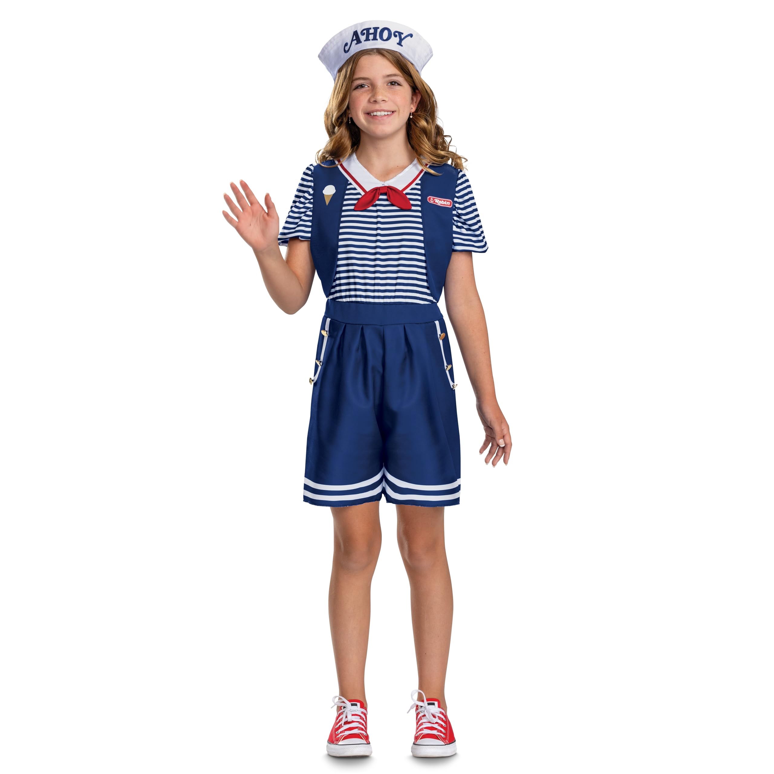 Robin Scoops - Disfraz oficial de Stranger Things para Halloween con sombrero, talla infantil (7-8)