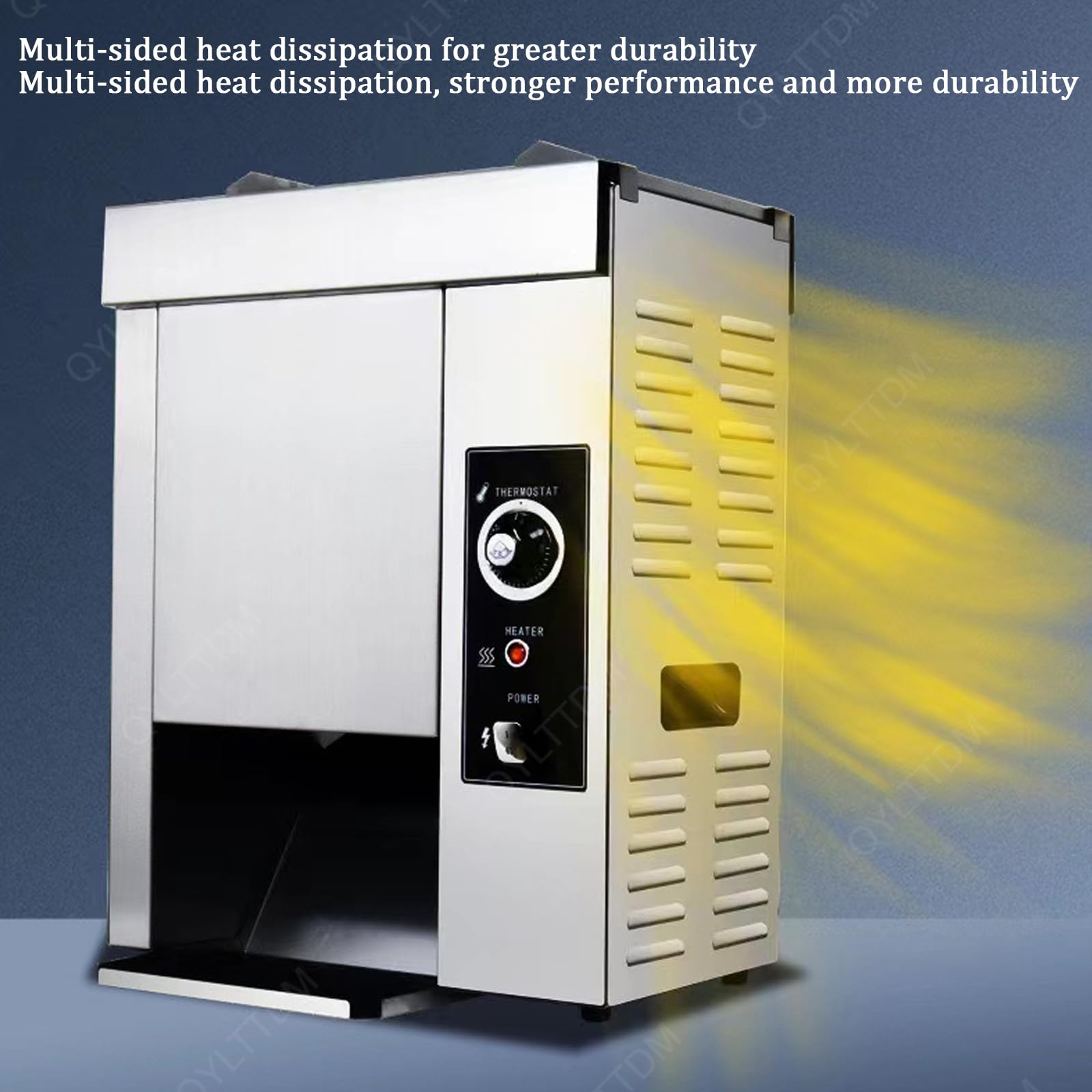 Komercyjny opiekacz taśmowy, automatyczny automat do burgerów 2000 W, regulacja pokrętła, szerokość bramy grzewczej 255 mm, regulacja temperatury 0-320°C, do kuchni domowej i fastf