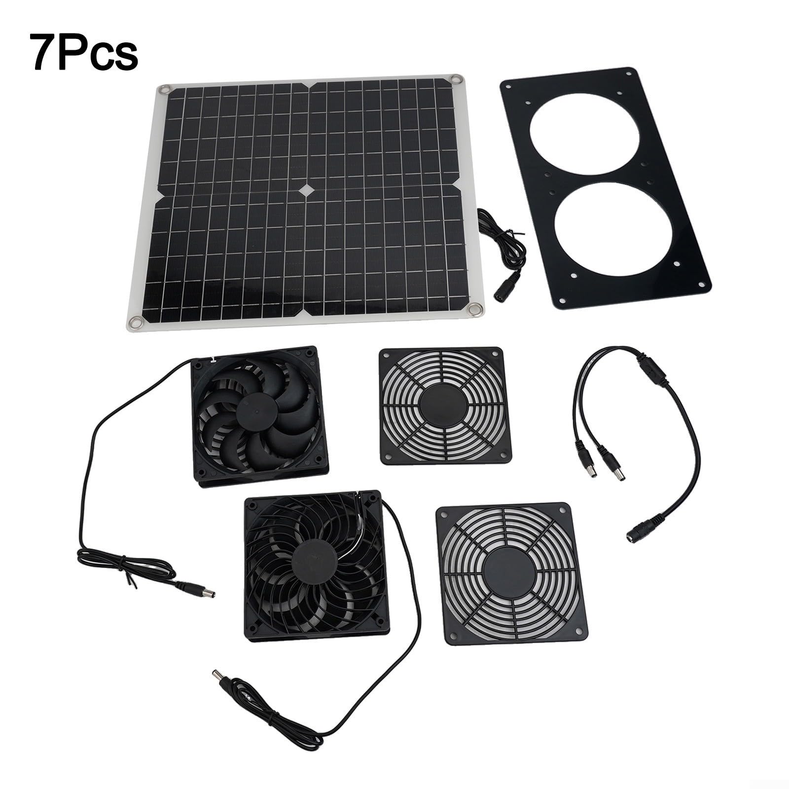 Ventola di scarico solare da 30 W con doppia ventola da 12 V per serra, camper, pollo, casa, pannello monocristallino nero, IP65 (ventilatore solare)