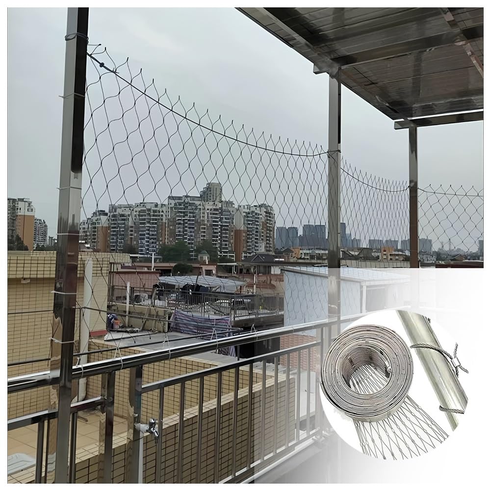 304 Stainless Steel Wire Rope Cable Mesh Netting, Flexible Mesh Roll Garden Fence Heavy Duty Versatile Safety Netting, For Gardening Landscape Security(Silver-1.5mm,1.2x1m)