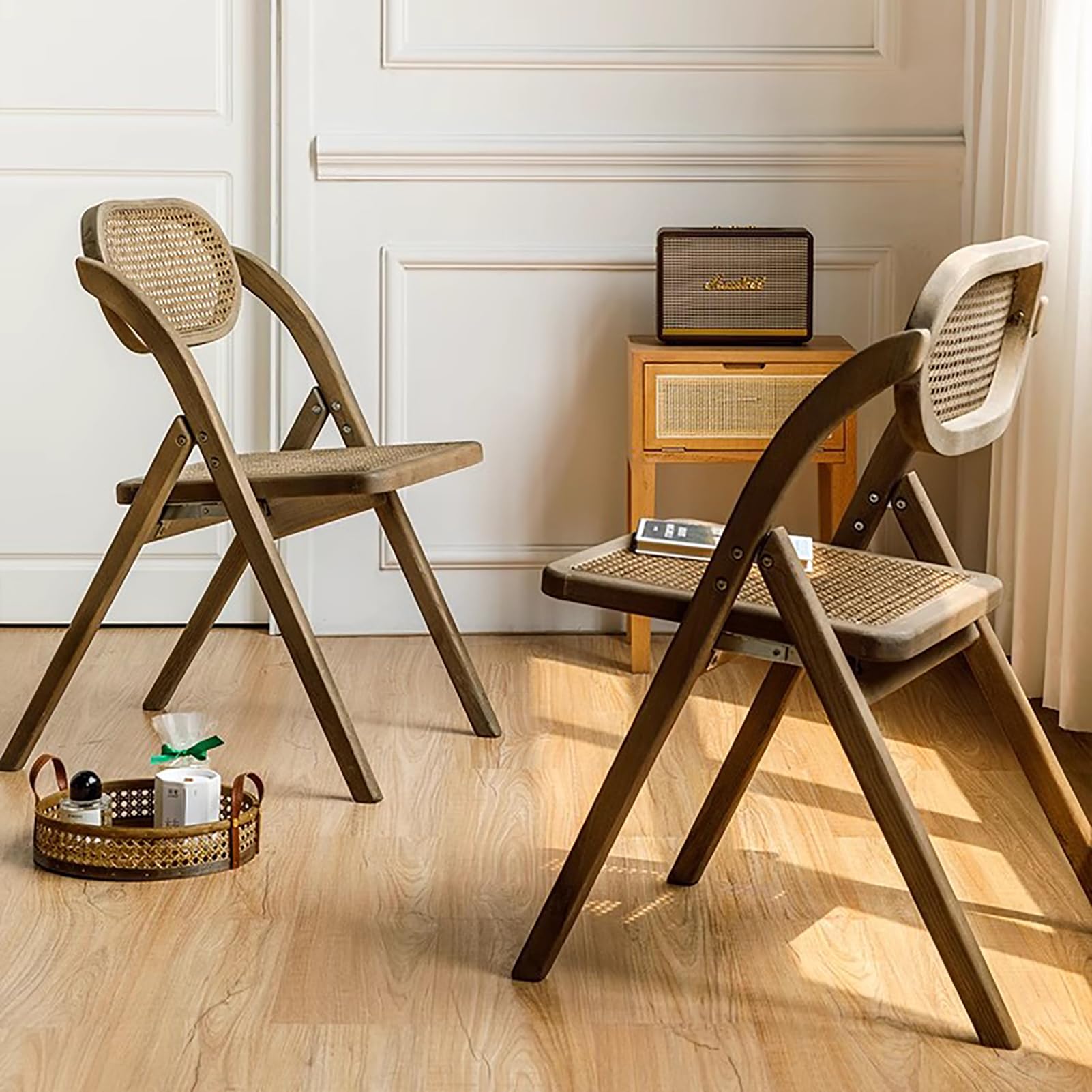 木製フレームのモダンチェア Amazon｜WestUx レトロな藤のダイニングチェア、キッチン