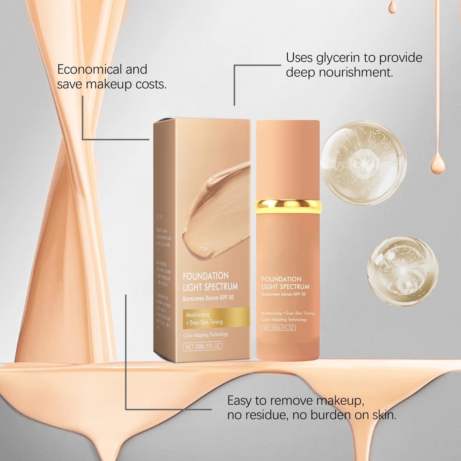 Amazon.com : Vichay Foundation Light Spectrum Sunscreen Serum High