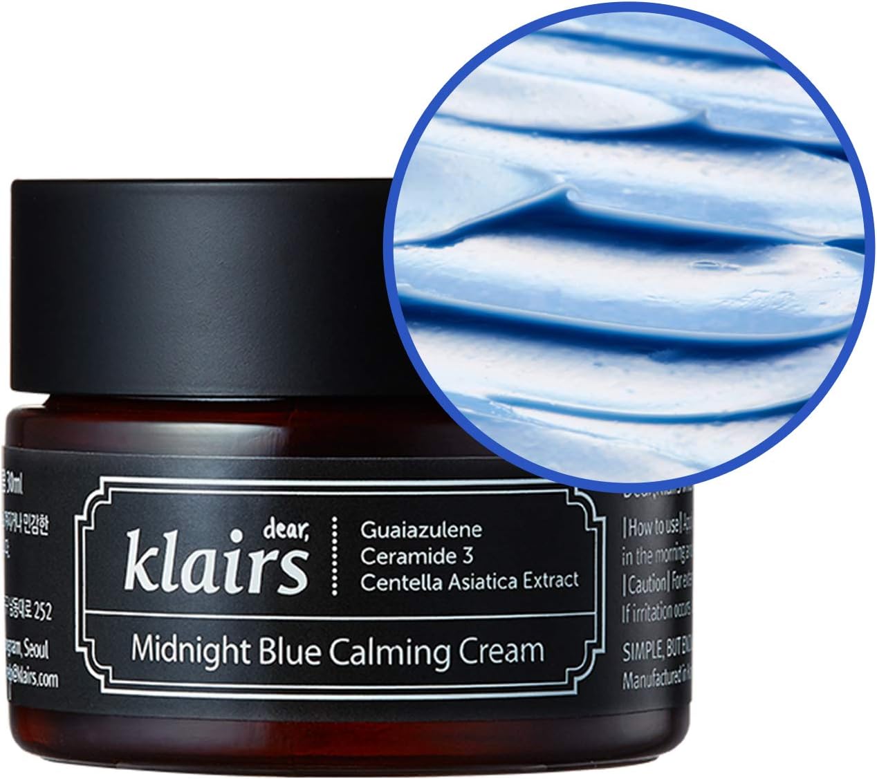 KLAIRS Midnight Blue Calming Cream, excellent calming & moisturizing effects, by KLAIRS