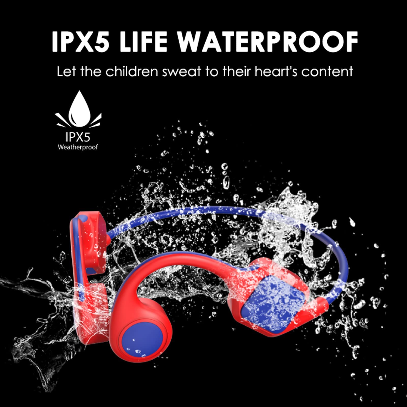 Knochenschall Kopfhörer Kinder kabellos Bluetooth für Schule Open-Ear Sportkopfhörer für Jungen Mädchen Bone Conduction Wasserdicht wireless Kopfhörer mit Ohrbügel für iPad Tablet Kindle Reise Rosa