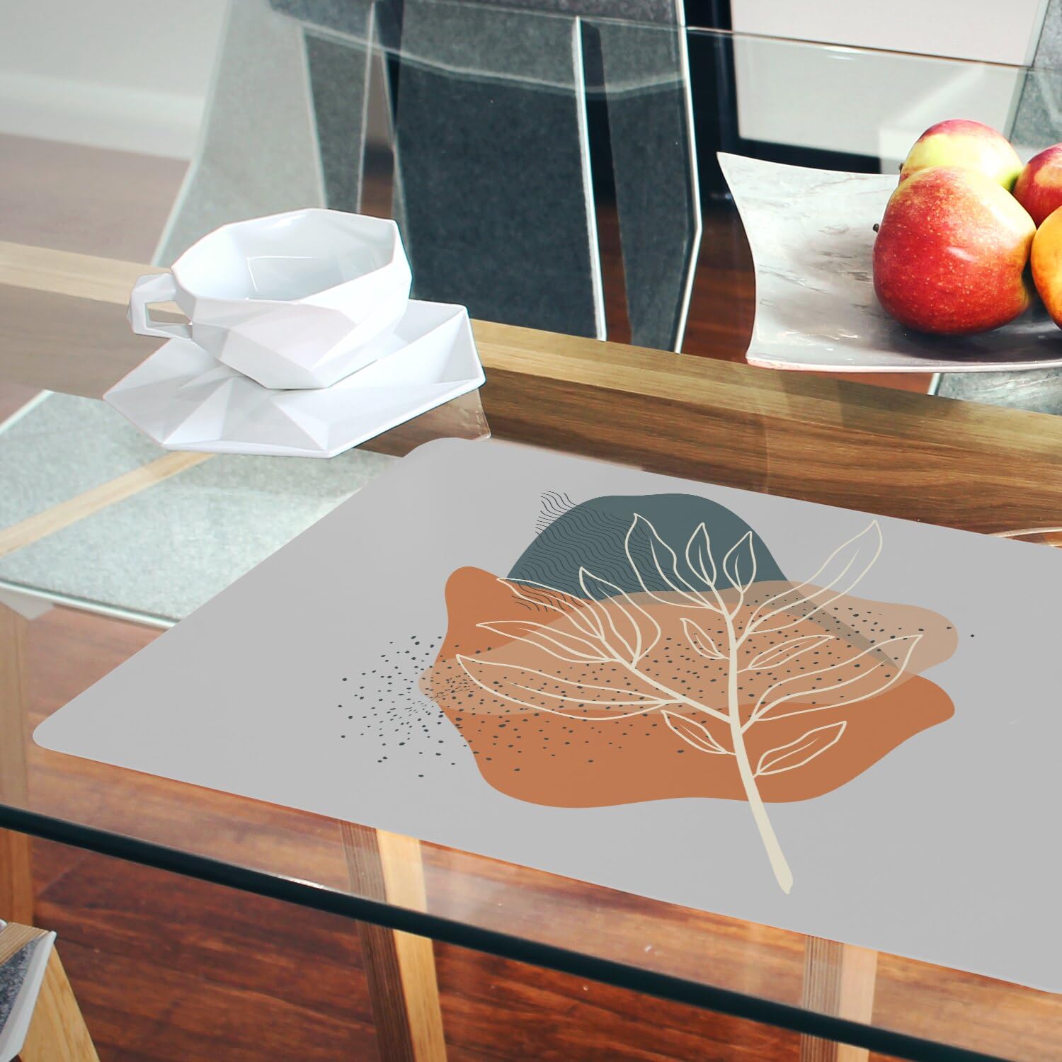 Set of 4 Kitchen Textured Vinyl PVC Foam Back Placemats (12x18) WOOD COLOR,AL