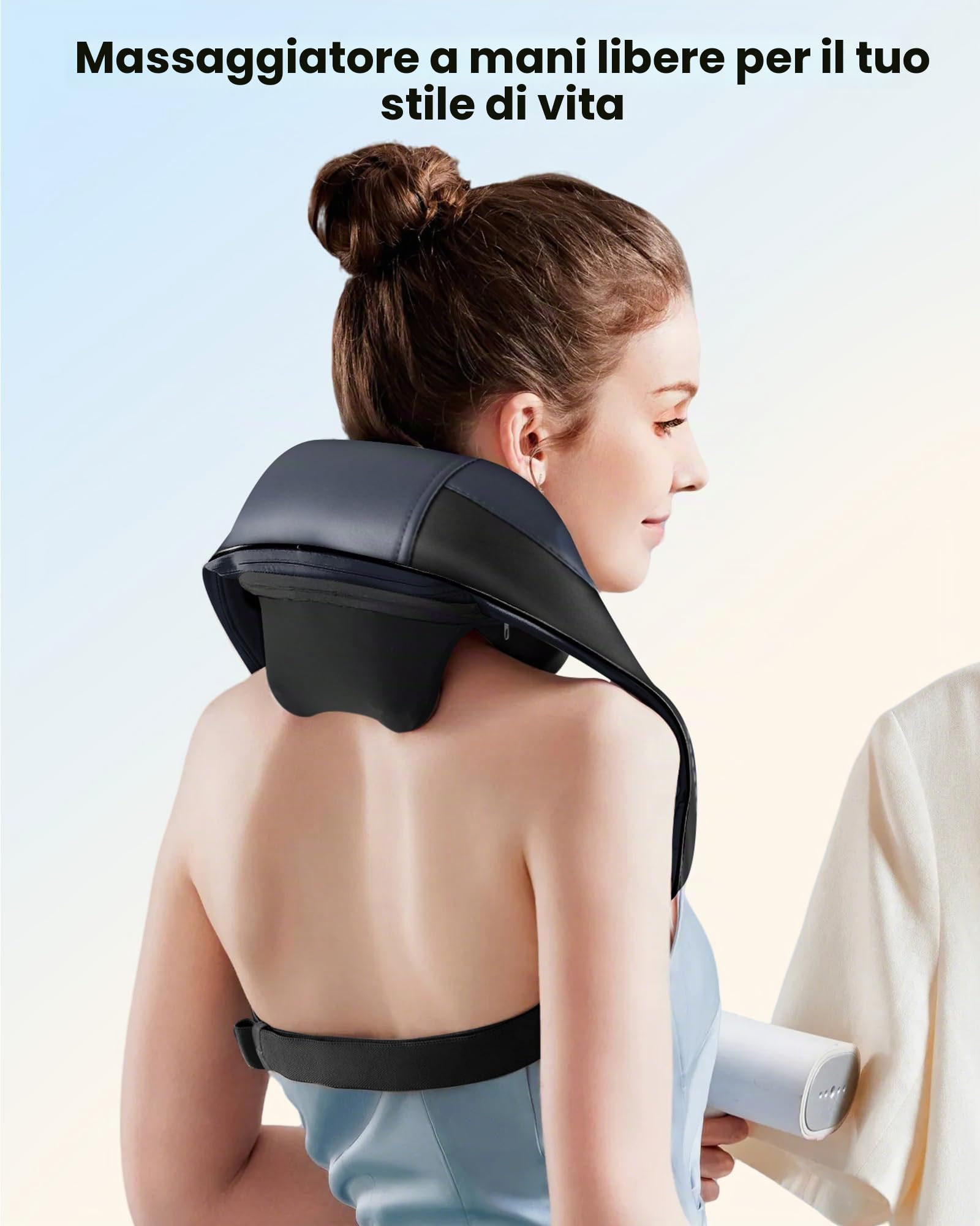COMFIER Massaggiatore Cervicale Shiatsu con Funzione Riscaldante, Massaggiatore Schiena e Collo Senza Fili, Riscaldamento al Grafene, Cuscino Massaggiante 4D con Funzione Impastamento, Regalo Donna