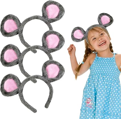 Ouligay Haarband, muizenoren, hoofdband, pluche, muizenoren, haarband, grijs, hoofdbanden, dier muis, kostuum voor kinderen en volwassenen, muizenhaarband voor carnaval, party, kostuum, accessoires Ouligay Haarband, muizenoren, hoofdband, pluche, muizenoren, haarband, grijs, hoofdbanden, dier muis, kostuum voor kinderen en volwassenen, muizenhaarband voor carnaval, party, kostuum, accessoires