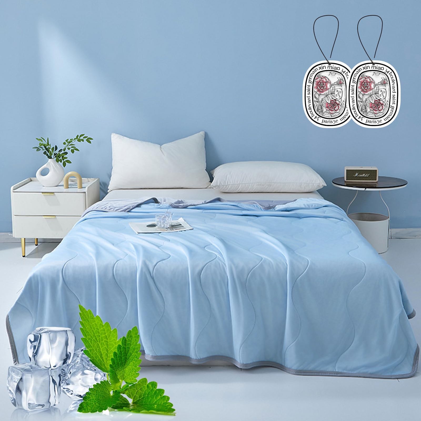 HItianya Cooling Summer Comforter Blanket, Ice Cooling Calming Blanket for Night Sweats, Cooler Blankets for Hot Sleeper, Soft and Skin-Friendly Summer Quilt (B,200x230cm)
