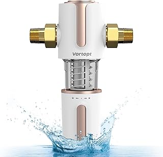 Spin Down Sediment Filter, Automatic Flushing System, Whole House Water Filter for Well Water, Sediment Backwash Filter, 40 Micron Flushable Prefilter Filtration, Q700