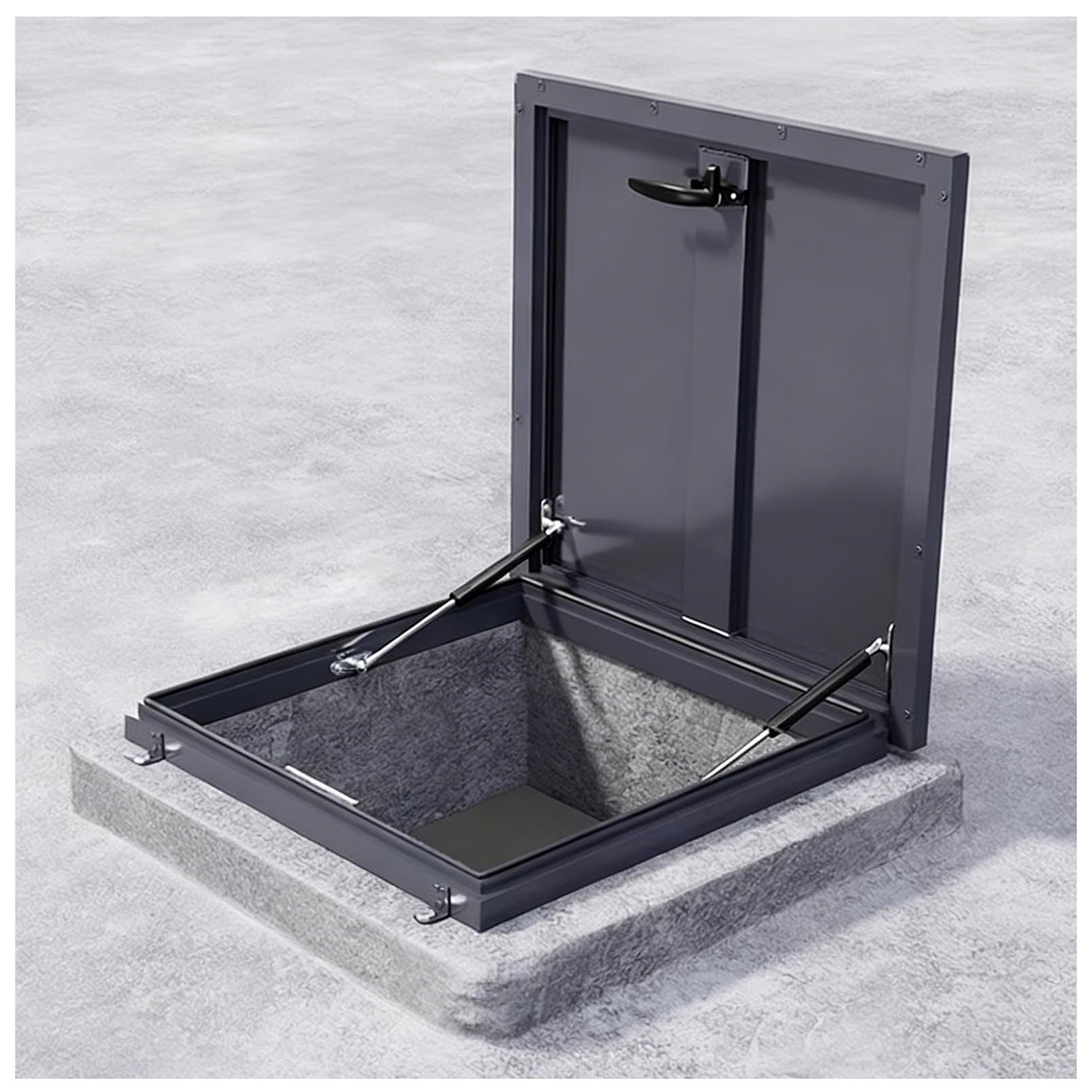 WXPGFEQ HeavyDuty Roof Access Hatch Weatherproof Attic Access Door with Hydraulic Support Ceiling Manhole Cover for Residential/Commercial/Industrial Use