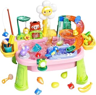 Mesa de juegos de agua para niños, grifo giratorio, juguete sensorial divertido para el verano, para niñas, interior, exterior, jardín, patio, césped, hogar