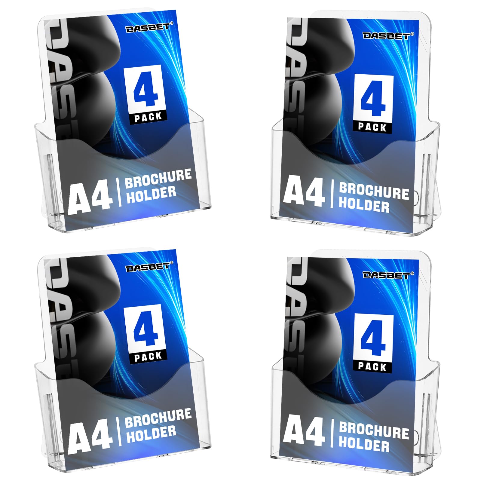 Support de brochure en acrylique A4 mural plexiglas transparent pour magazine