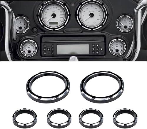 KATUR Cubierta para velocímetro Electra Glide Gauge Cover Road King de 4 pulgadas, kit de bisel de ráfaga de calibre 2 pulgadas, compatible con