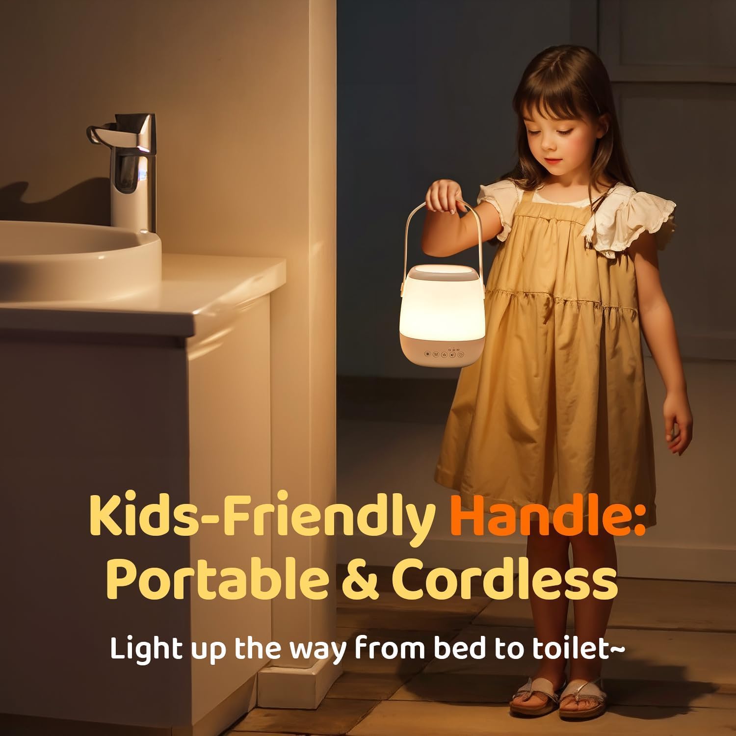 One Fire Lampada da Comodino, 16 Colori 5 Luminosità Luce Notturna Neonato,16 Rumore Bianco 6 Lullaby Lampade da Comodino, Telecomando Timer Lampada Notturna Bambini,USB Ricaricabile Lampada Comodino