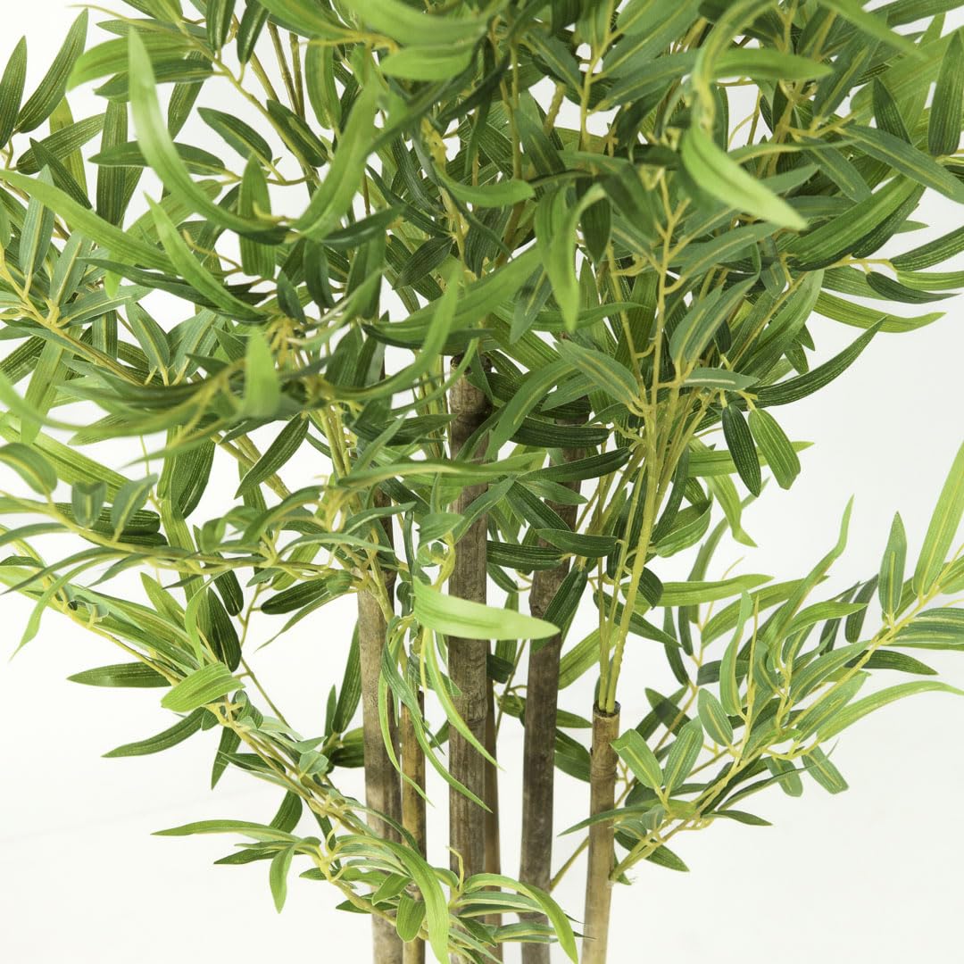 Bambù Artificiale 105 cm - Piante Finte Bambù con vaso in plastica - Pianta Finta Decorativa per Interno ed Esterno - Decorazione per Casa e Ufficio