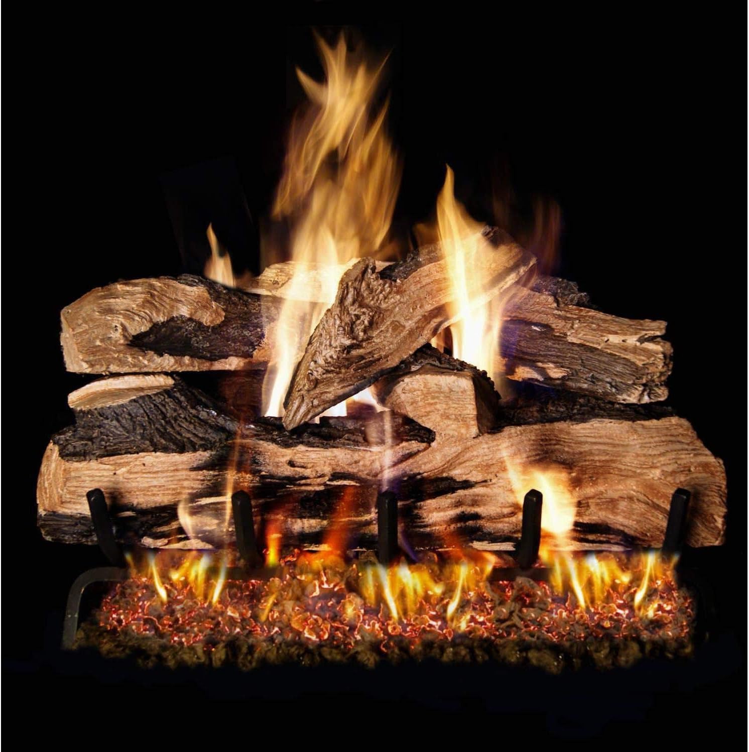 Peterson Real Fyre 36-inch Split Oak Designer Plus Gas Log Set with Vented Natural Gas G45 Burner - Match Light