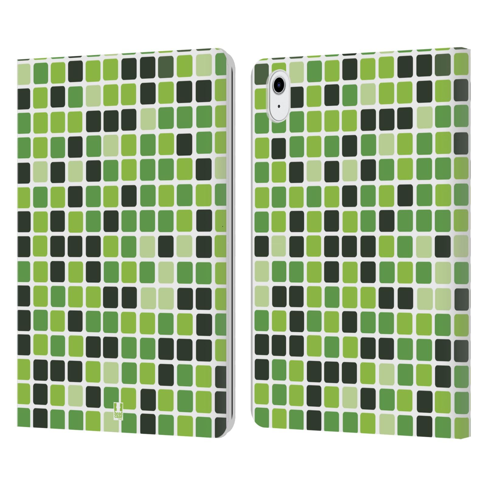 Funda tipo libro para iPad Air 2022 con diseño mosaico verde para cafetería y oficina 7