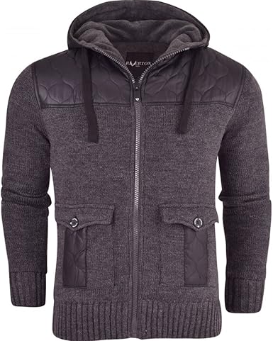 mens lined zip up cardigan