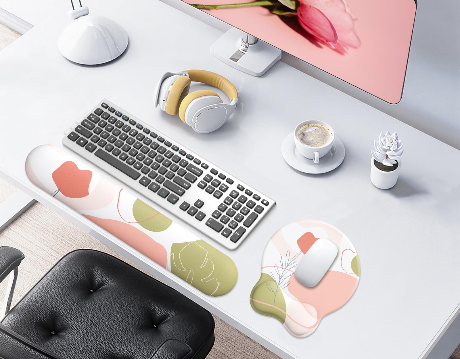 Set Di Poggiapolsi Ergonomici A Forma Di Nuvola Per Tastiera E Mouse, In Memory Foam. Morbidi E Antiscivolo, Riducono L'affaticamento Del Polso Durante Il Lavoro, Il Gioco O La Digitazione. Un Accessorio Carino E Funzionale Per La Scrivania.