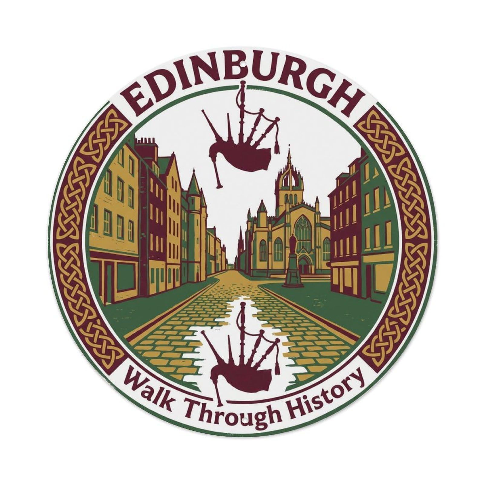 Fqnyr Style Vintage Travel Mile Scotland Metal Tin Sign
