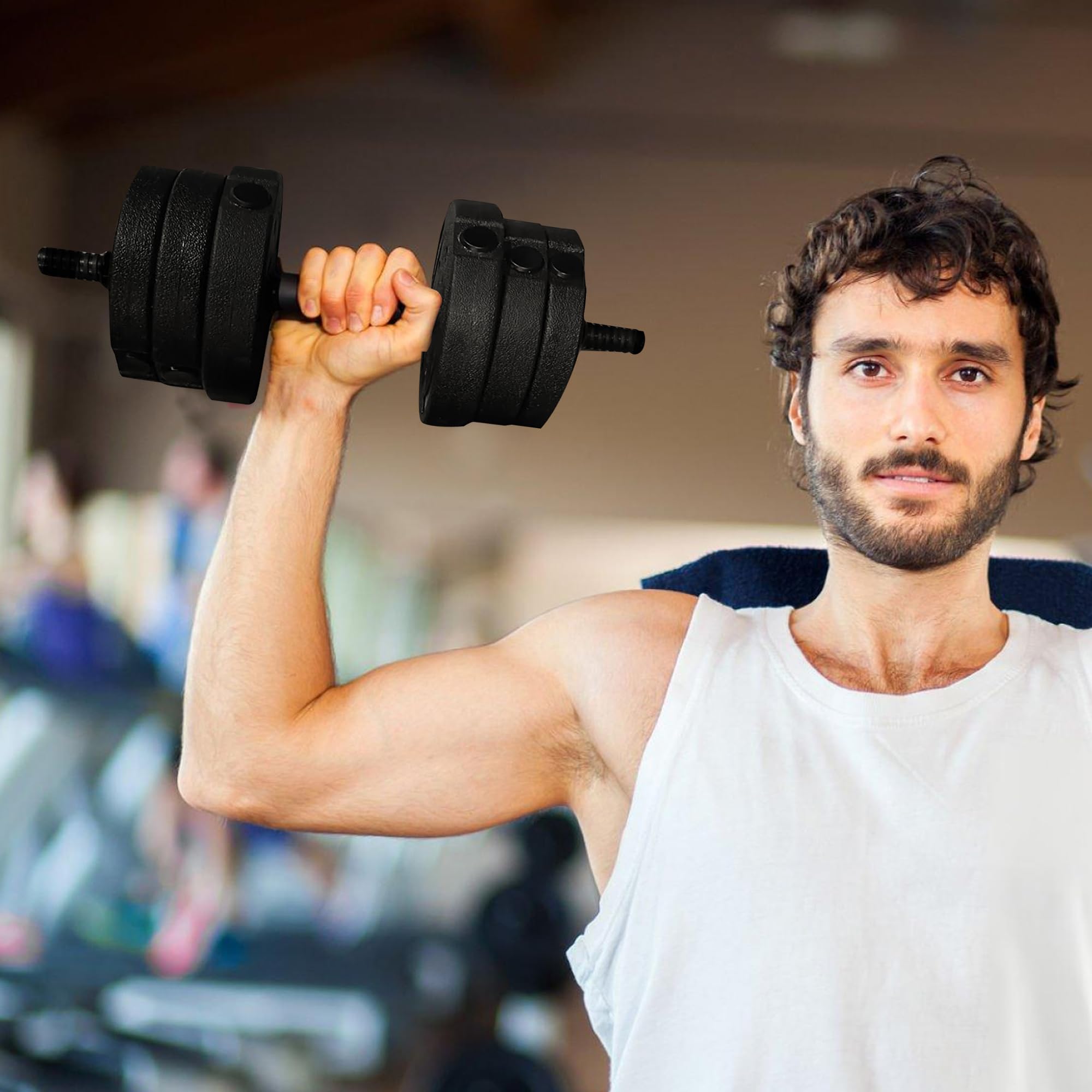 Mancuernas Ajustables, Pesas Ajustables para Gimnasio en Casa, Set de Pesas y Mancuernas para Musculación y Fitness, Entrenamiento de Fuerza, Negro