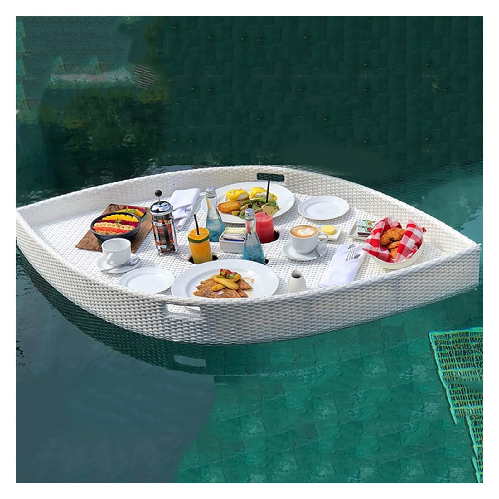 Luxury Floating Serving Tray Pool Tray Table, Leaf Shape Floating Tray, Floating Food Tray