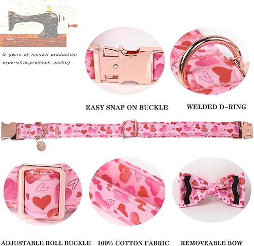 Miniatura 9 de DOGWONG Collar de verano para perro de sandía verde con corbatín, collar suave para mascotas, collar ajustable para perros machos y hembras