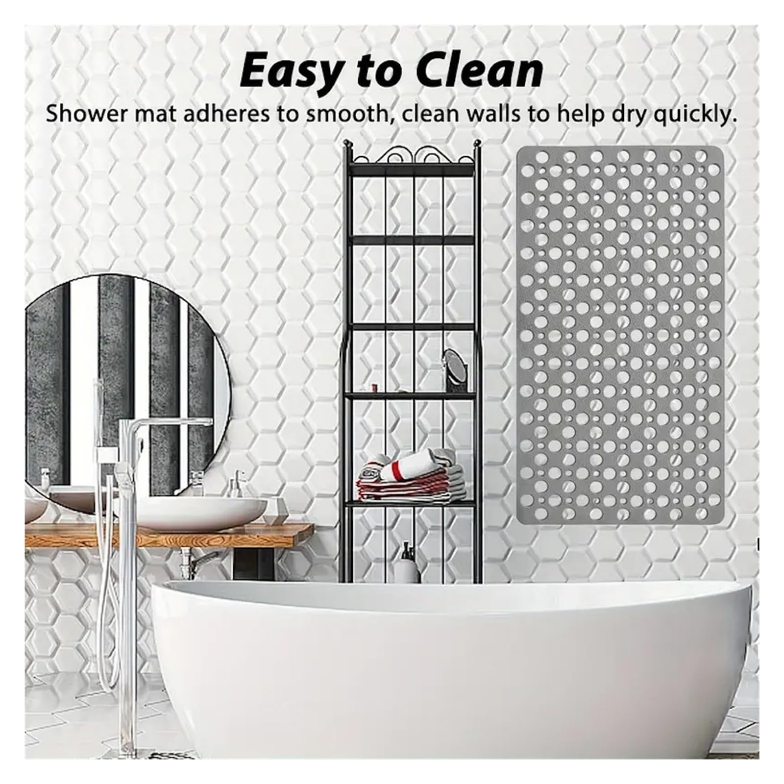 Antirutschmatte füR Badewanne 43 x 75 cm große, rutschfeste Badematte
