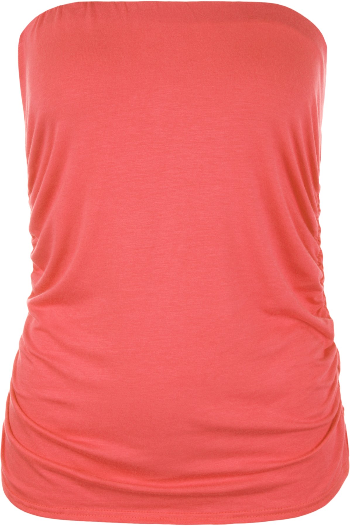 Wearall Women's Coral Plus Size Plain Black Bandeau Strapless Boob Tube Top - 20-22